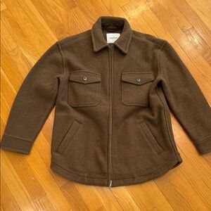 Aritzia Brown Wool Shirt Jacket